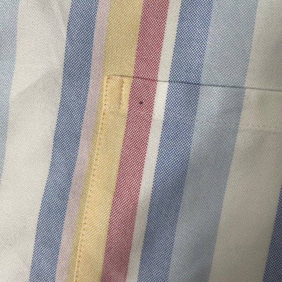 LL Bean Button Down‎ Shirt Women XL Multicolor Striped Pastel Top Blouse Classic - Picture 4 of 9